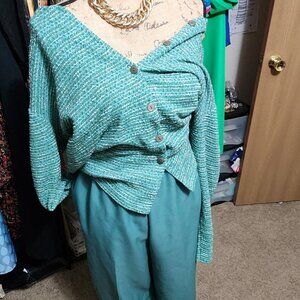 Bon Worth Teal 2pc pant set